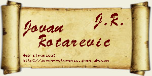 Jovan Rotarević vizit kartica